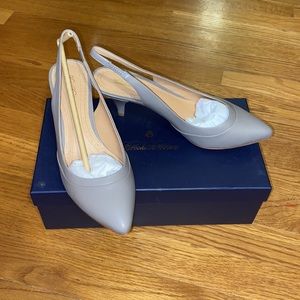 Brooks Brothers Kitten Heel Leather Slingbacks NIB